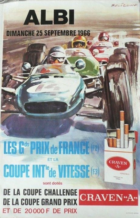 Affiche du Grand Prix de France F2 d'Albi 1966