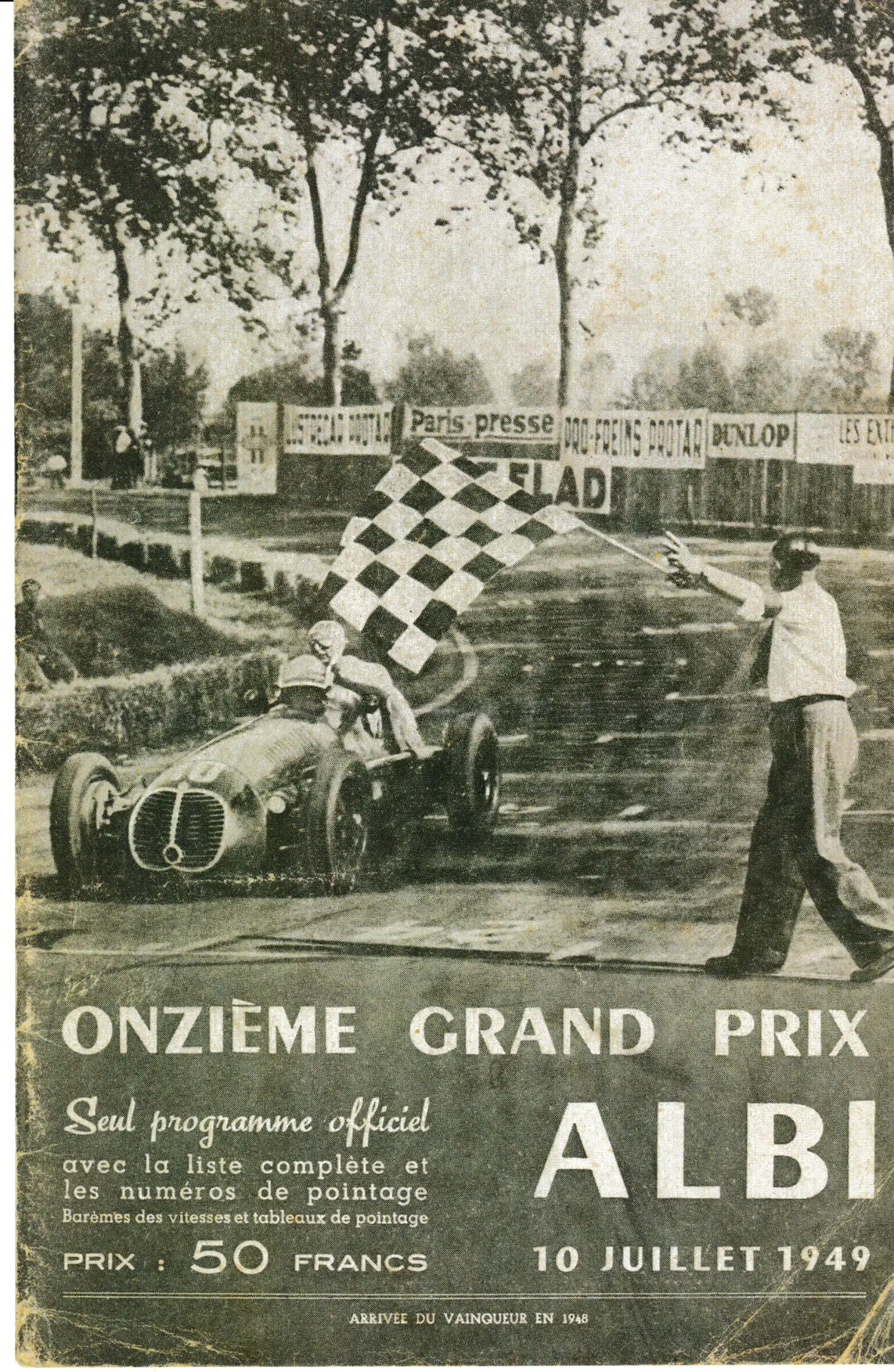 Programme du 11e Grand Prix d'Albi 1949