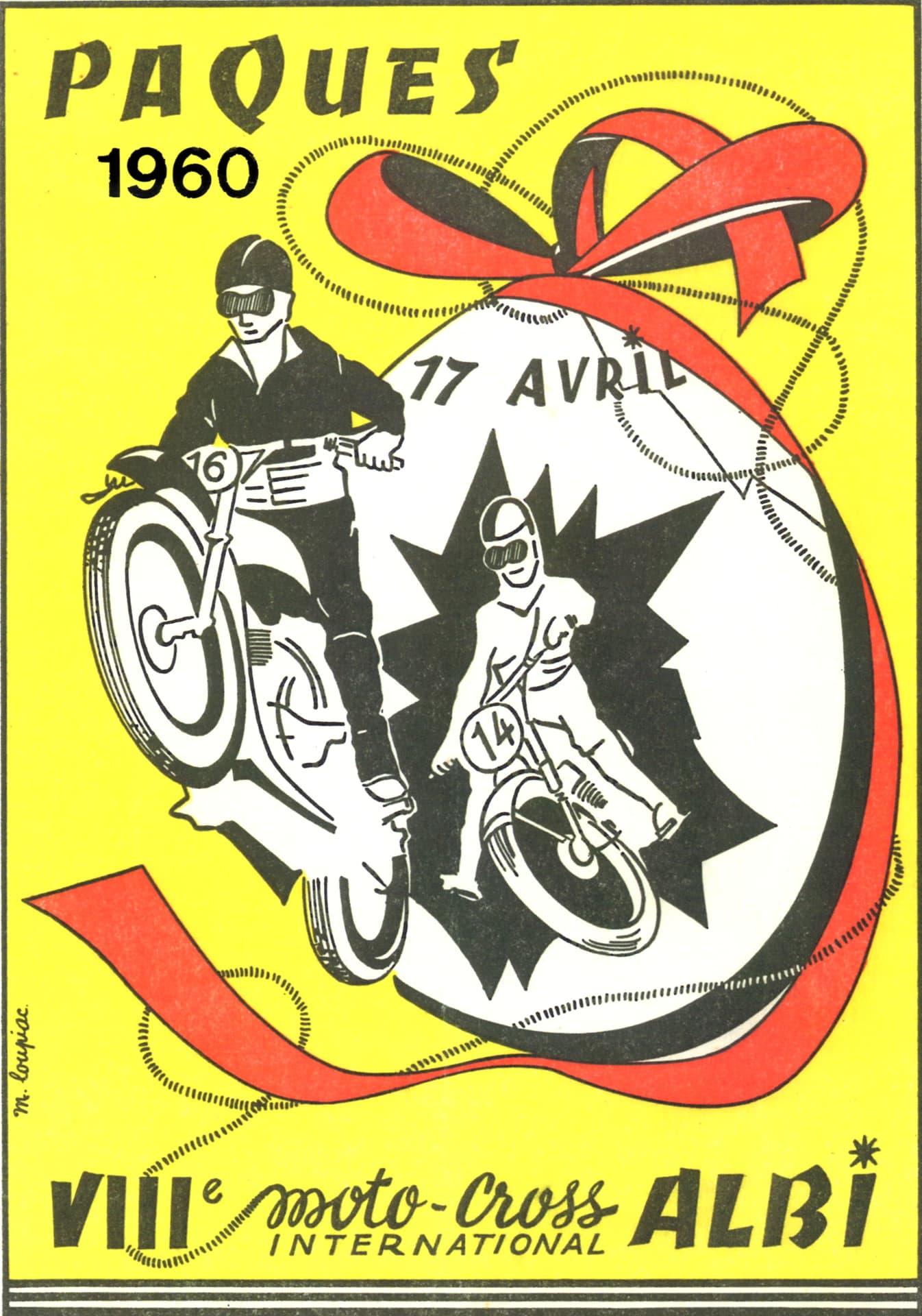 Affiche du moto-cross d'Albi 1960
