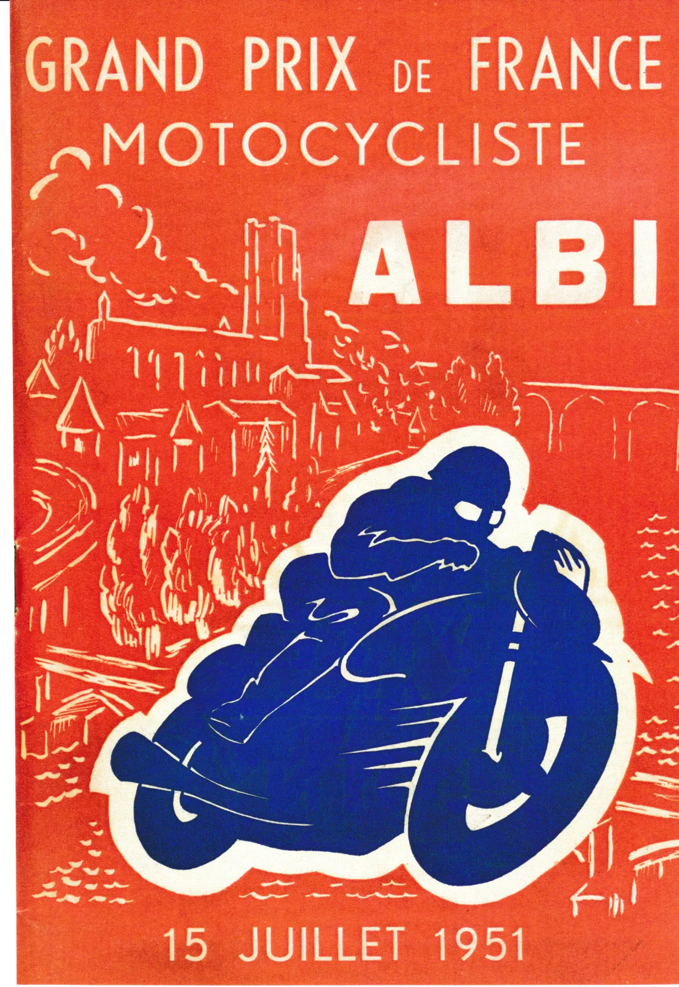 Seconde affiche du Grand Prix motocycliste d'Albi 1951