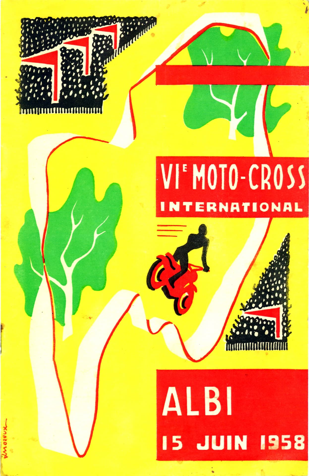 Affiche du moto-cross d'Albi 1958