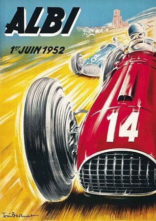 Affiche du Grand Prix automobile d'Albi du 1er juin 1952