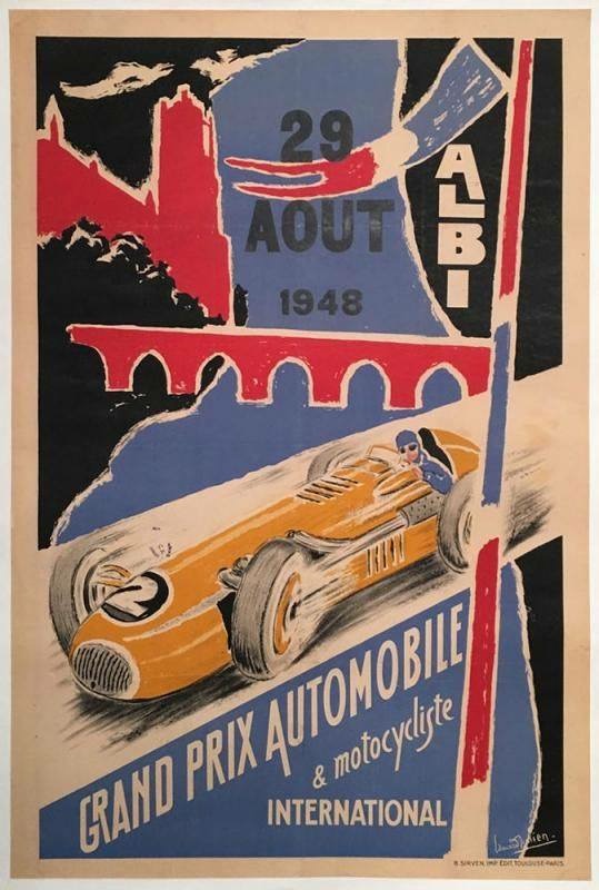 Affiche du Grand Prix d'Albi du 29 août 1948