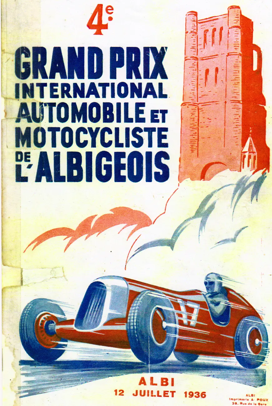 Affiche du Grand Prix de l'Albigeois 1936