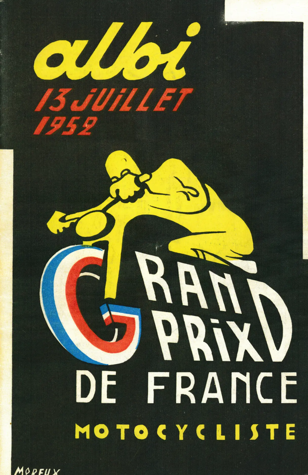 Affiche du Grand Prix de France motocycliste du 13 juillet 1952