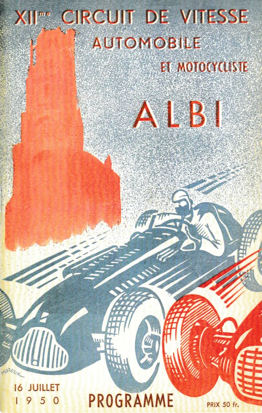 Affiche-programme du Grand Prix d'Albi 1950